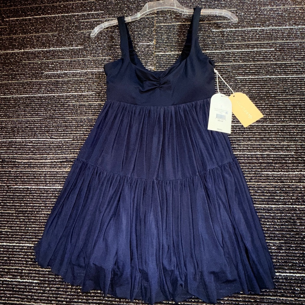 Blogilates Sweetheart Babydoll Dress Women S Black NEW Tiered Mesh Activewear